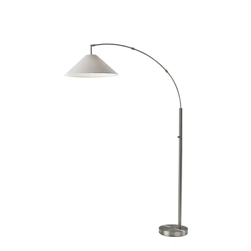 

Braxton Lamp, Brushed Steel, Textured White Fabric Shade