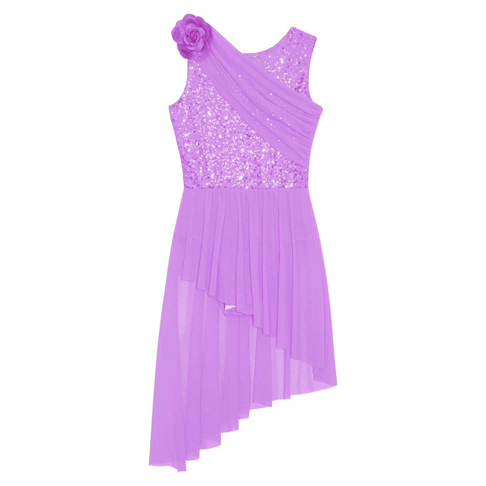 Детское современное лирическое танцевальное платье с блестками для девочек