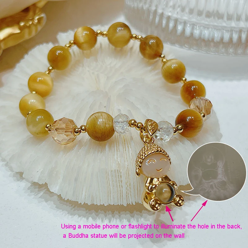 

Лидер продаж, дизайнерские Этнические браслеты Будды из натурального желтого тигрового глаза, браслеты из бисера для женщин, ювелирные изд...
