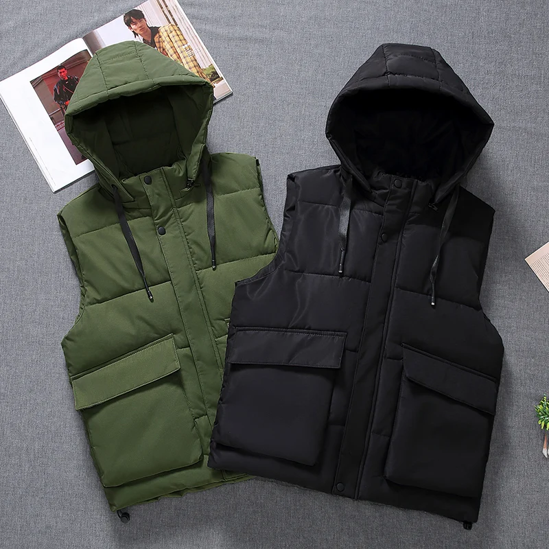 Осенне-зимняя женская шапка съемные куртки без рукавов плотный теплый