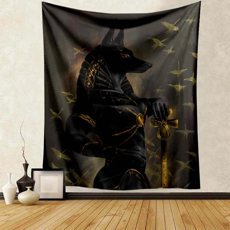 Древний Египетский гобелен Anubis легкий декоративный орнамент супер мягкий для