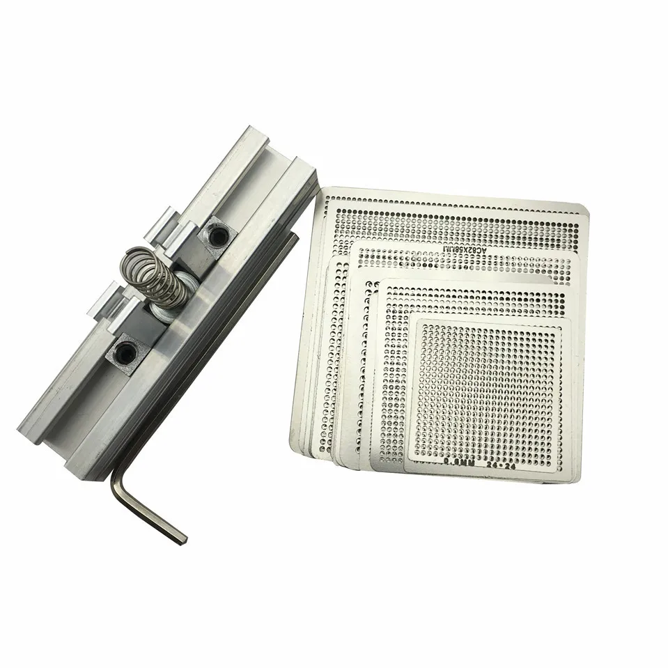 

29pcs Universal Direct Heating BGA Stencils Templates + Reballing Jig For Chip Rework Repair Soldering Kit Free Shipping