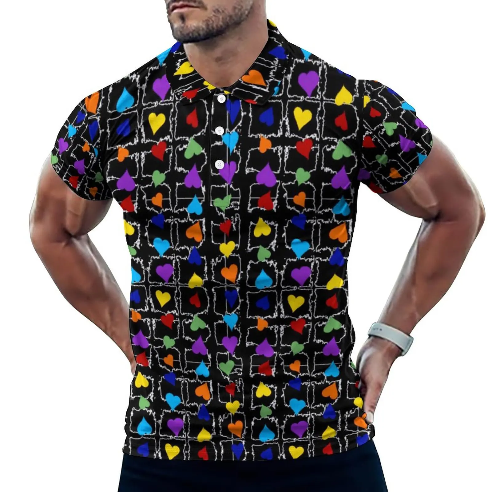 

Женские права, повседневные футболки, гордыня, радужные сердца, ЛГБТ, рубашка поло, Мужская Уличная рубашка, Повседневная рубашка с коротким...