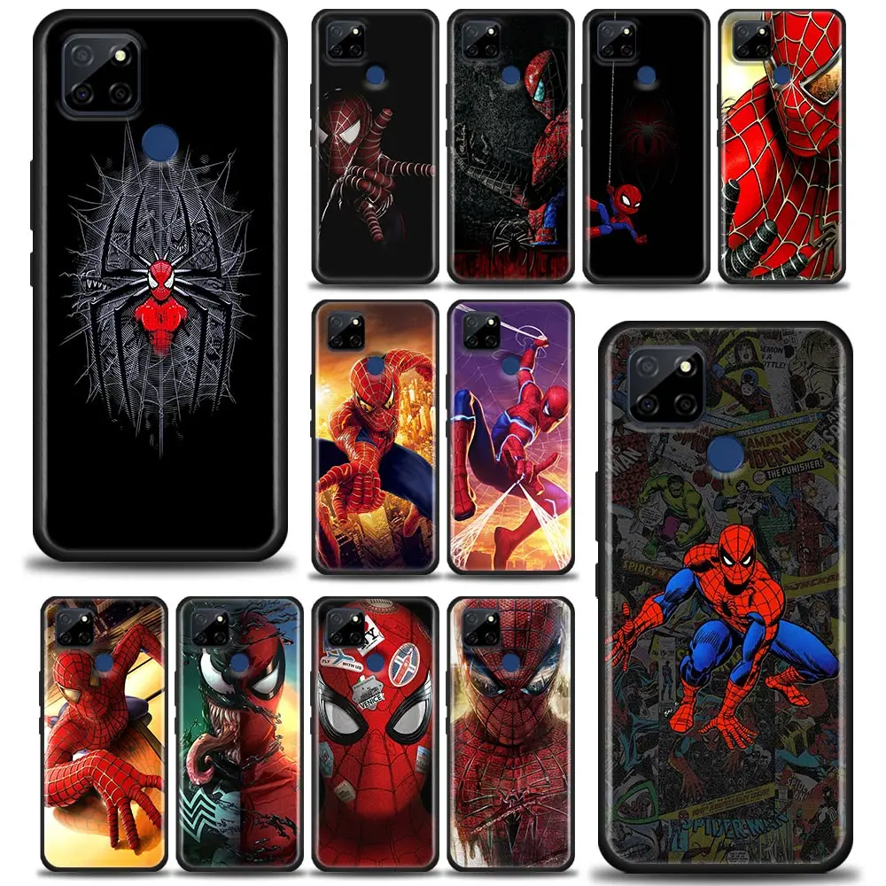 

For Realme C1 C2 C21Y C25 C12 Case Silicone Back Cover Venom Spiderman Marvel Phone Case For OPPO Realme GT 5G GT2 Neo2 Coque