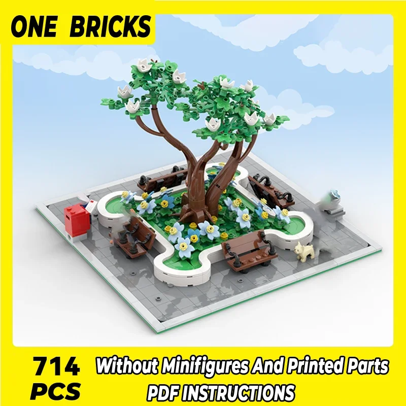 Модель уличного вида Moc строительные блоки историческая Магнолия парк