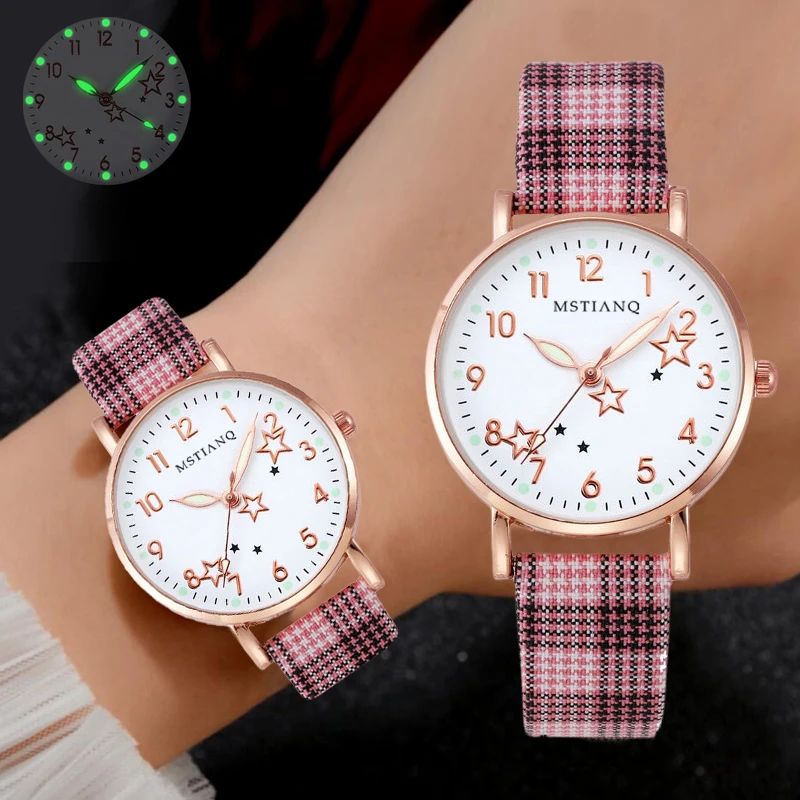 Order free gift watch women's fashion simple small plate women's watch luminous women's watch casual leather strap Japanese quar
