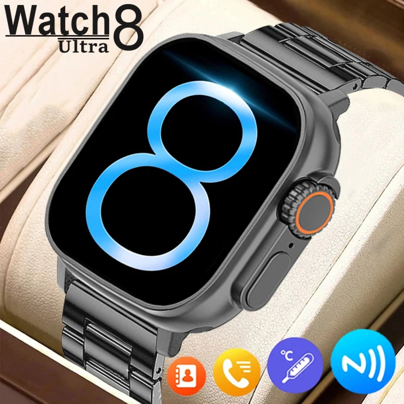 Новинка, умные часы для мужчин, умные часы серии Ultra, 8 дюймов, умные часы для мужчин и женщин, Bluetooth-вызов, Беспроводная зарядка, фитнес-браслет с HD-экраном 2,1 дюйма