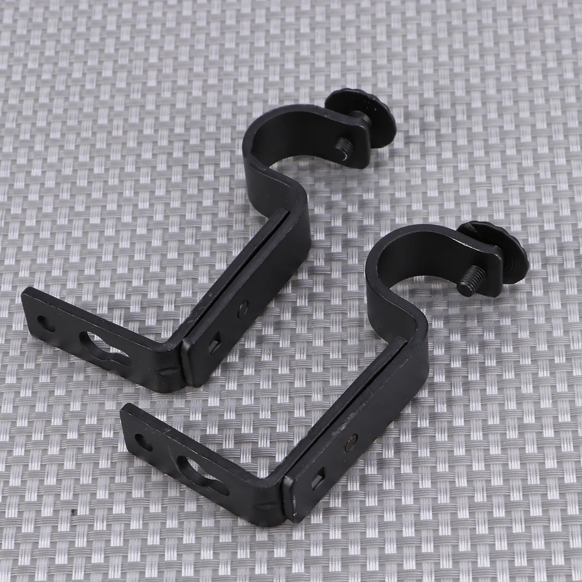 

2pcs 18-22mm Adjustable Curtain Holder Curtain Drapery Rod Bracket (Black)
