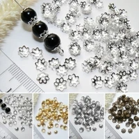 500pcslots silver gold plated 6mm metal filigree flower bead caps diy bead findings for jewelry making