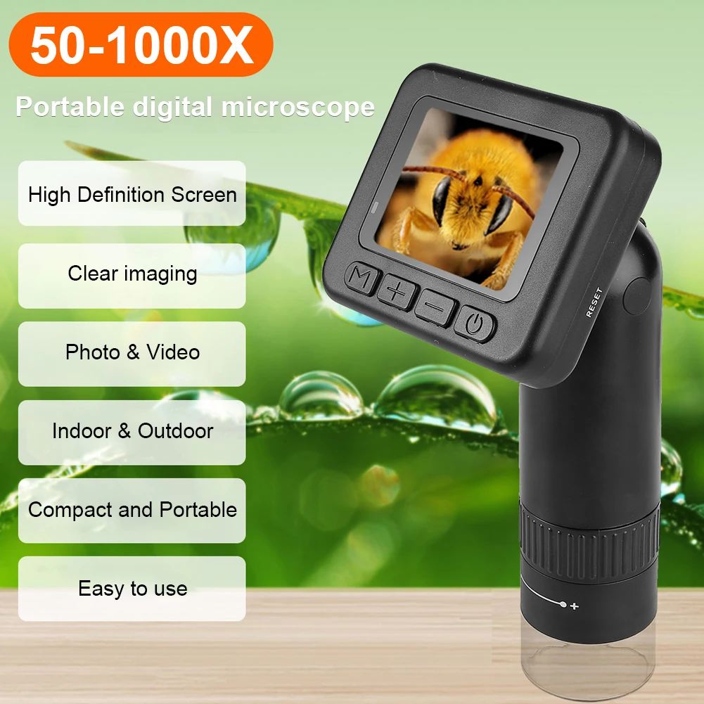 50-1000X ручной HD цифровой микроскоп 2-дюймовый ЖК-экран портативный для детей