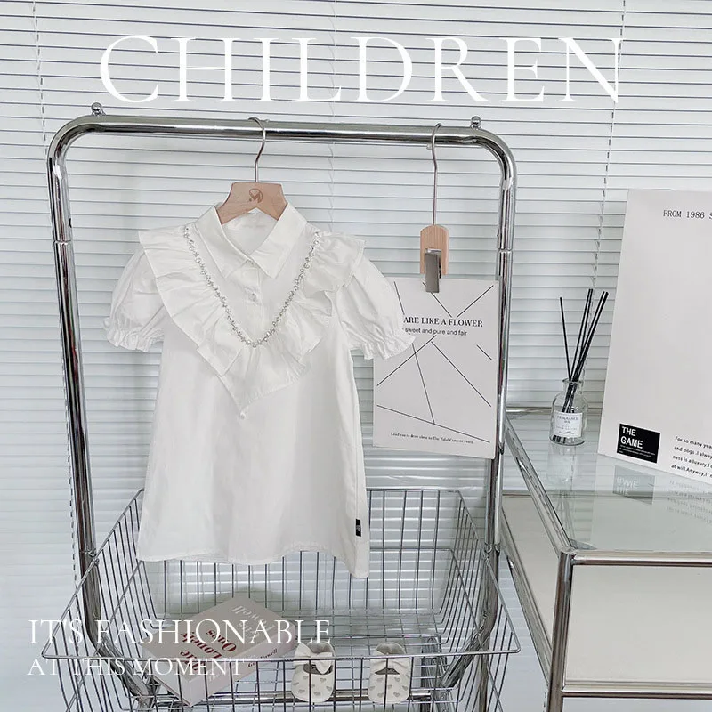 Летнее новое платье для девочек в Корейском стиле Детские платья с цветами