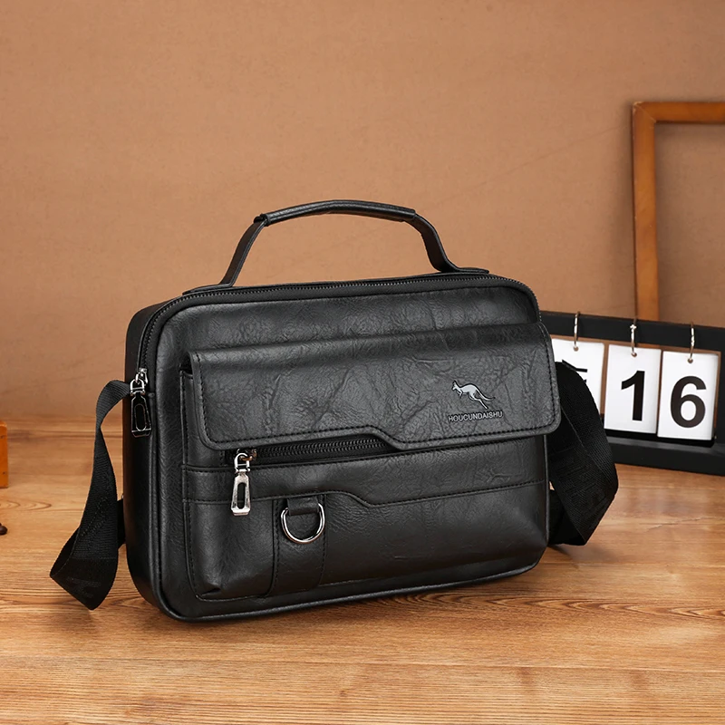 

Роскошная дизайнерская мужская сумка на плечо, кожаные большие мессенджеры на молнии для путешествий, тоут для планшетного ПК