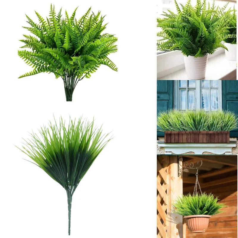 

Forks Artificial Persian Leaf Plant Plastic Shrubs Greenery for House Outdoor Garden Office Wedding Table Home Decor Plants