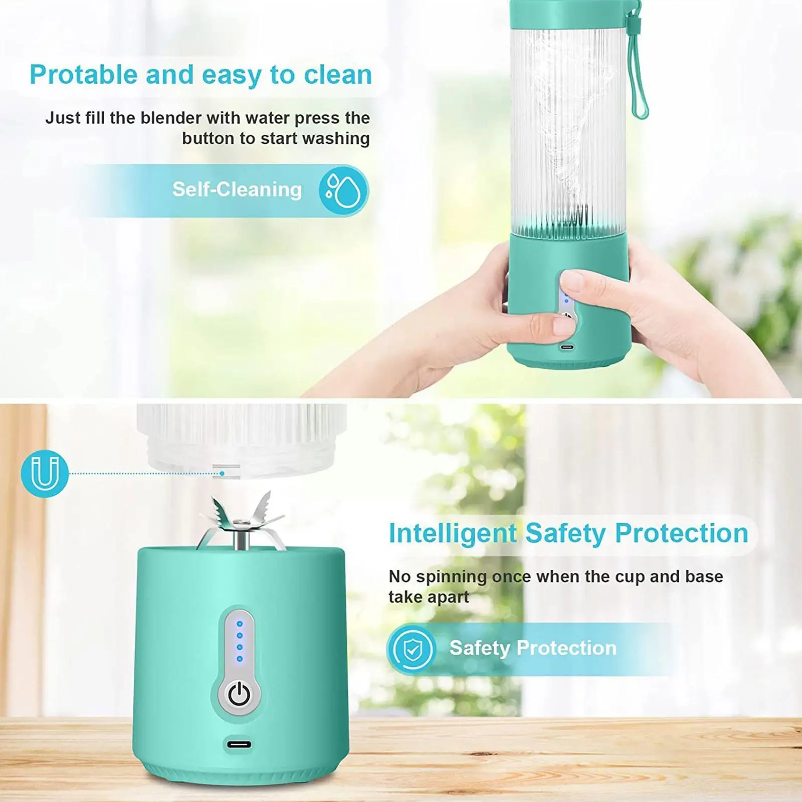 

Portable Blender Electric Juicer Blender USB Blender Mini Blender Food Handheld Processor Personal Mixer Smoothie V3X4