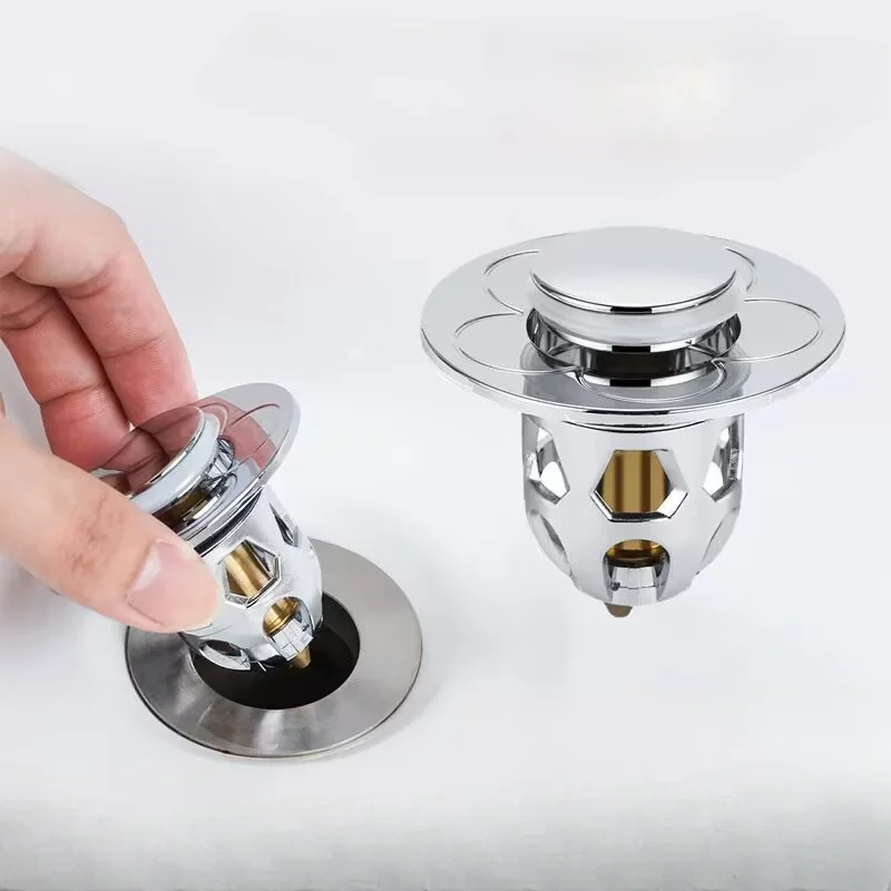 

Pop-Up Bounce Core Basin Drain Filter Stainless Steel Hair Catcher Sink Strainer Bathtub Stopper Bath Plug Bathroom Sink Tools