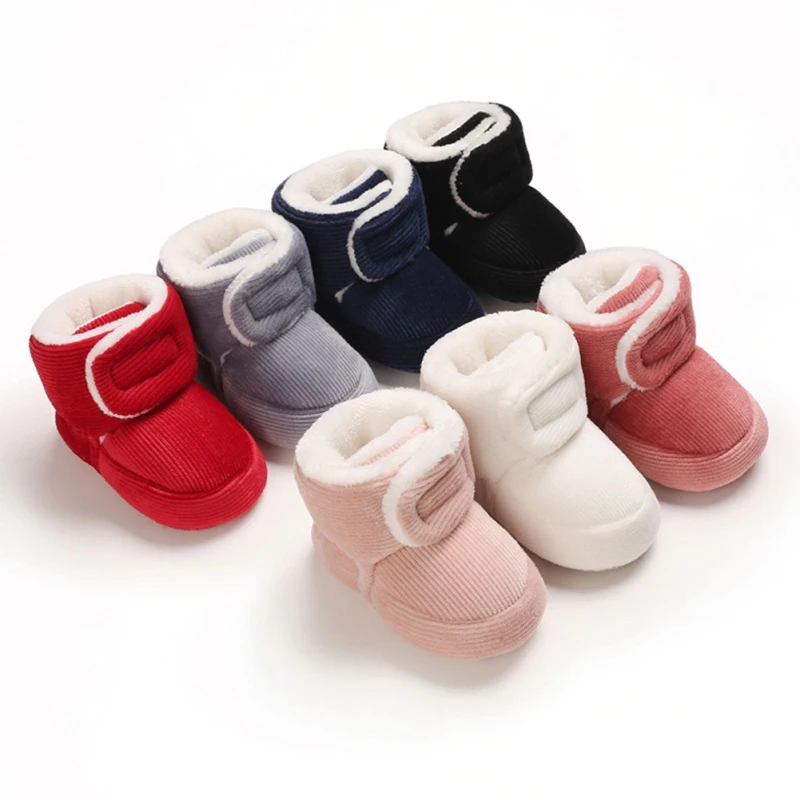

Зимние очень теплые ботинки для новорожденных мальчиков и девочек, детские удобные ботинки, обувь для первых шагов с мягкой подошвой для мл...