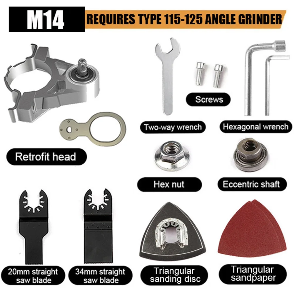 

Angle 14pcs Modification Tool Head Grinding Refitting Adapter Multifunctional Cutting Open Woodworking Kits Hole Grinder