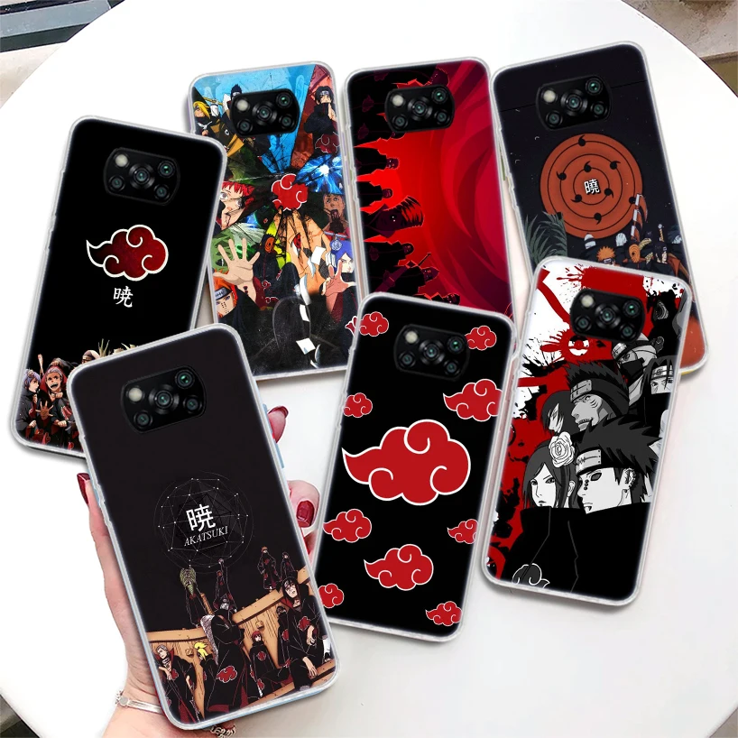 

Naruto Akastuki Coque Phone Case For Xiaomi Poco X3 Nfc X4 M3 M4 Pro M2 F3 F2 F1 Mi Note 10 A1 A2 A3 Lite CC9E Soft Cover