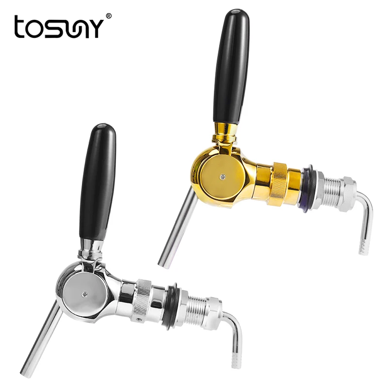 

Belgian Beer Tap Faucet Draft Beer Tap Flow Control Beer Faucet with G5/8 Thread Shank Golden Silver Home Brewing Dispenser