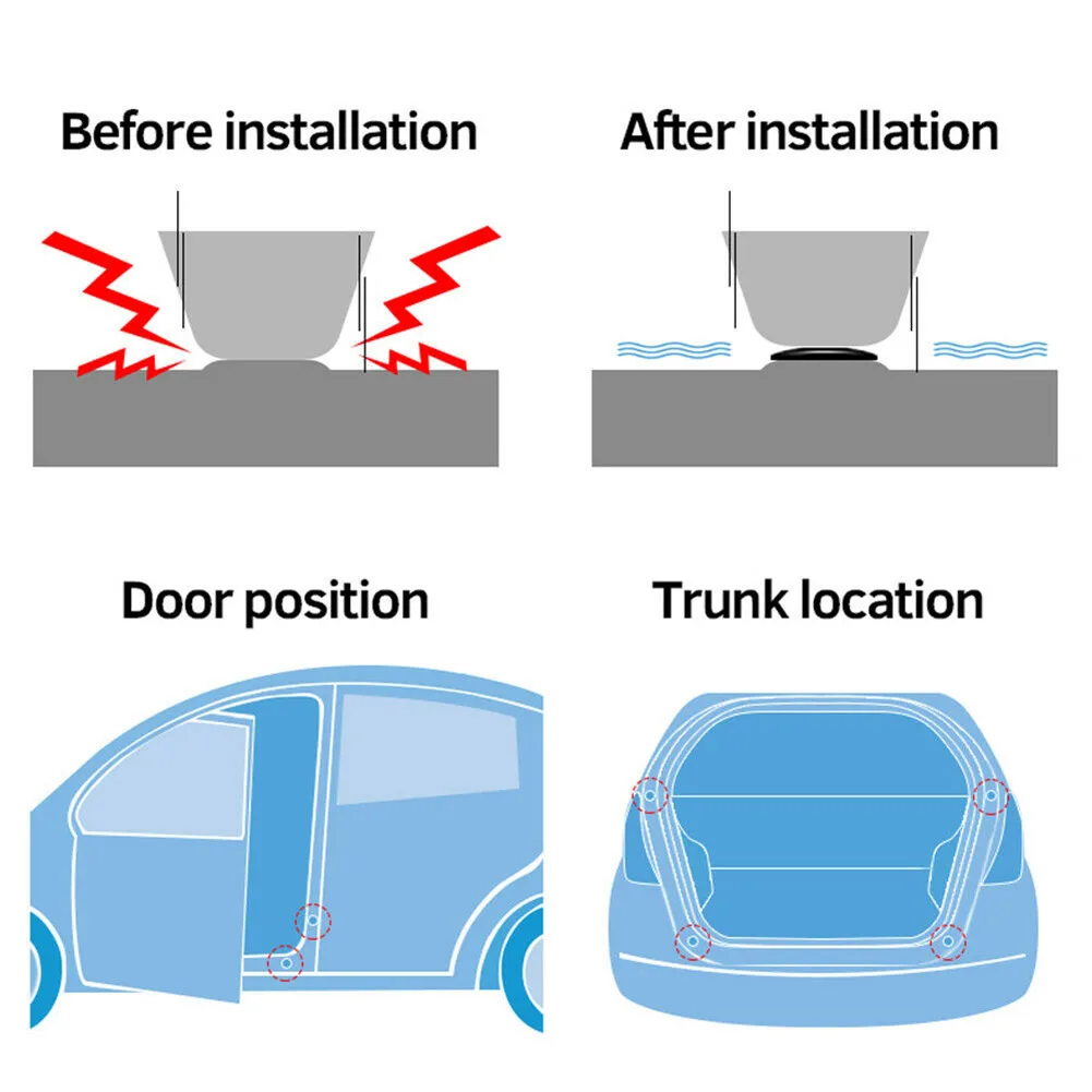 

5Pcs Car Door Shock Absorber Gasket Sticker For Car Trunk Sound Insulation Pad Universal Shockproof Thickening Buffer Cushion