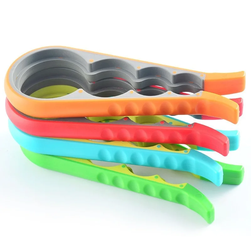 

4 In 1 Lid Jar Opener Handy Screw Cap Openers Multi Purpose Can Non-slip Bottle Lid Grip Wrench Bottle Kitchen Gadgets