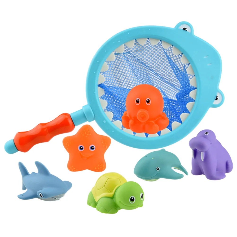 

7 Pcs Children's Bath Toys Infant Educational Squeaky Taste Baby Shower Floating Squirter Plastic