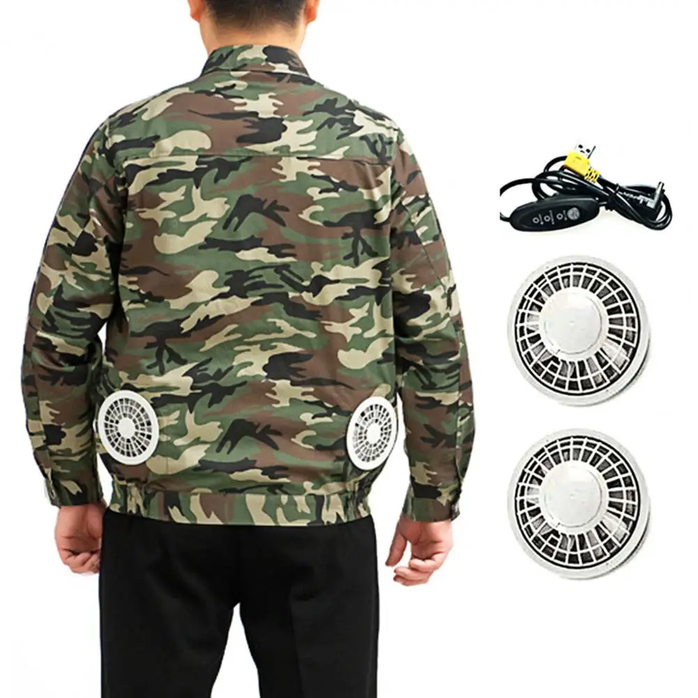 80%HOTAir Conditioned Jacket Camouflage Cooling Men USB  Long Sleeve Sun Protection Coat with Fan for Office