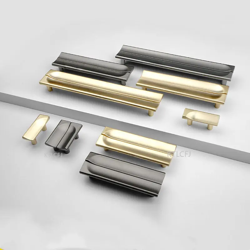 

2pcs/pair Zinc Alloy Wardrobe Drawer Handle Modern Cabinet Handles Drawer Pulls Kitchen Door Handles Furniture Hardware