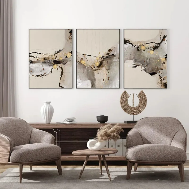 Бежевые современные нейтральные абстрактные постеры принты скандинавский