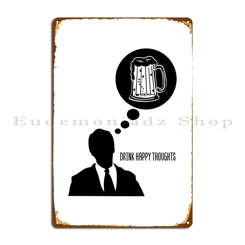 

Напишите счастливые мысли Декор металлический знак клубный бар дизайнерский Классический Забавный классический жестяной знак постер