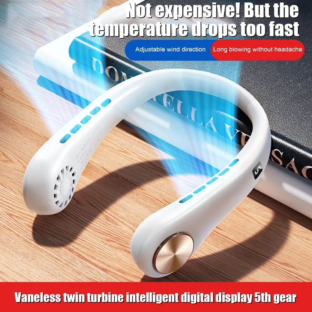 

Portable Neck Fan Electric Wireless Rechargeable Summer Ventilador Cooling Bladeless Neckband For Outdoor Travel