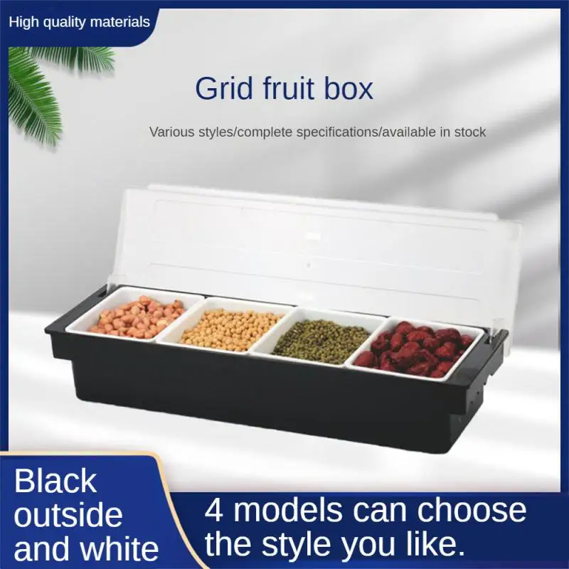 

Storage Box Plastic Multi Cell Fruit Fresh Keeping Seasoning Box Bar Counter Split Cell Fruit Box Cocktail Decoration Box