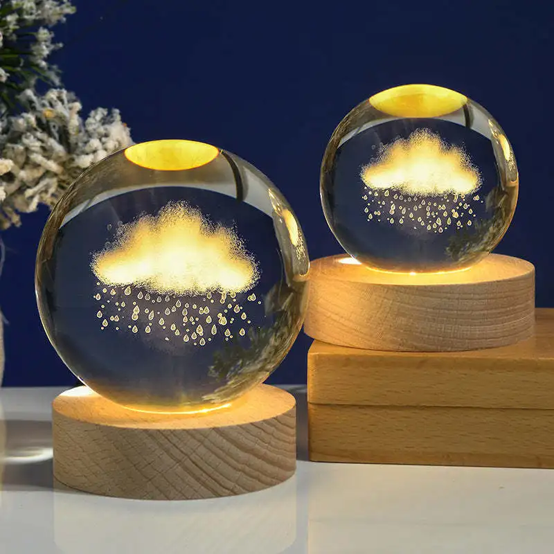 3D Galaxy Night Light Moon Star Lamp for Bedroom Gift Children's Room Multiple Choices Astronaut Love Glass Ball Lamp with Stand