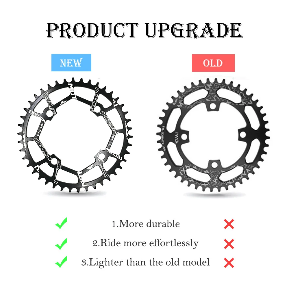 104BCD chainring 40T 42T 44T 46T 48T 50T 52T Bicycle Chainring Round Oval MTB Bike For Shimano 8-12S Crankset |