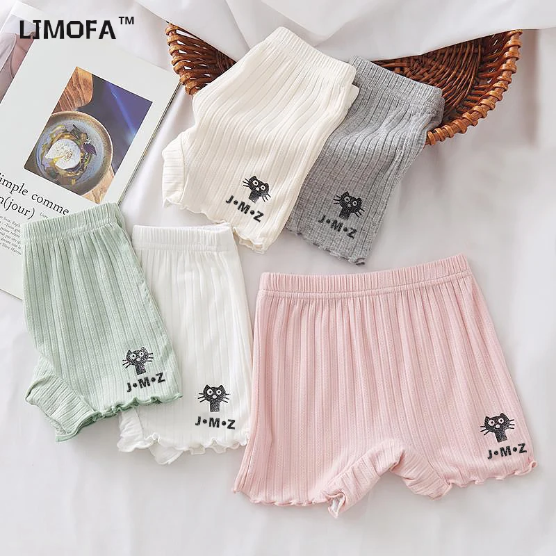 LJMOFA Summer Candy Color Girls Safety Shorts Pants Casual Cotton Toddler Baby Girls Underwear Leggings Childrens Outfits D349