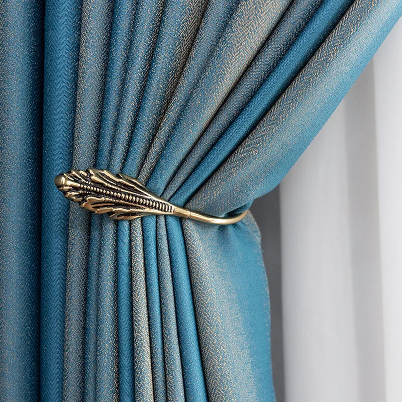 

High-end Light Curtains for Living Dining Room Bedroom Luxury Curtain Fabrics Simple and Modern American Jacquard Highprecision