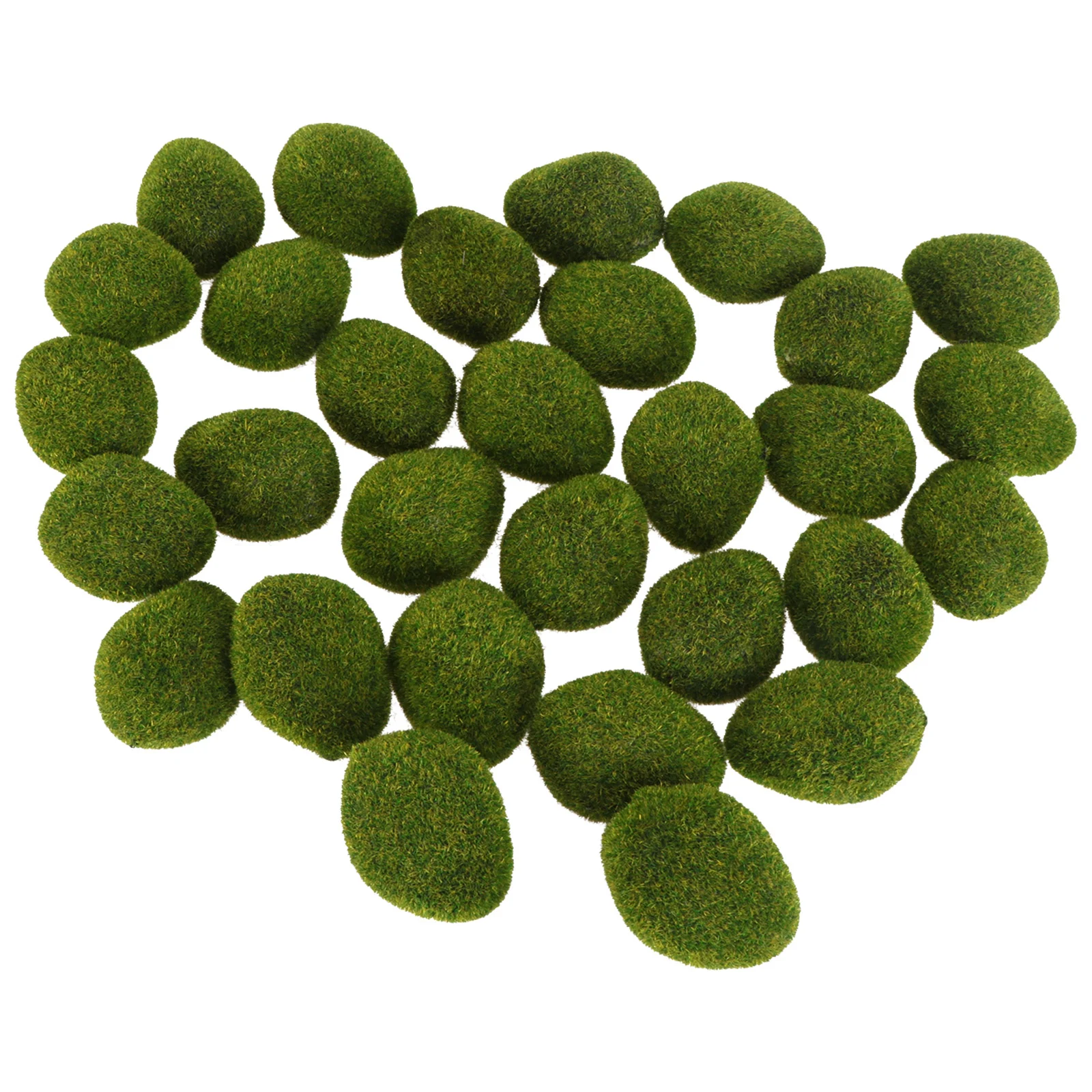 

38pcs Garden Scene Stone Decors Simulation Moss Decors Landscaping Decors
