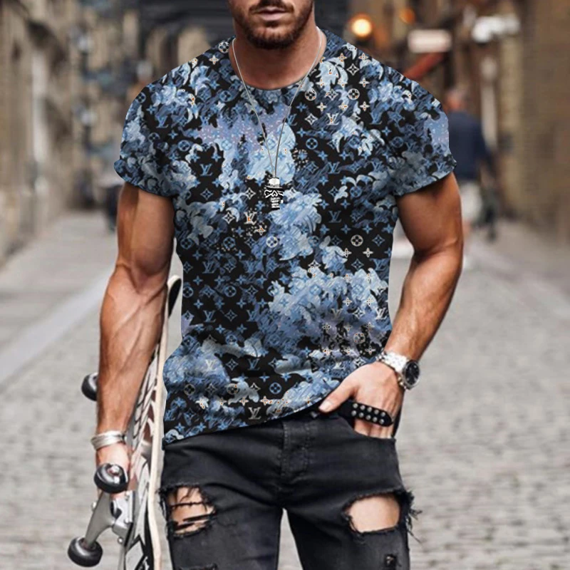 Футболка мужская/женская с коротким рукавом и цветочным принтом |