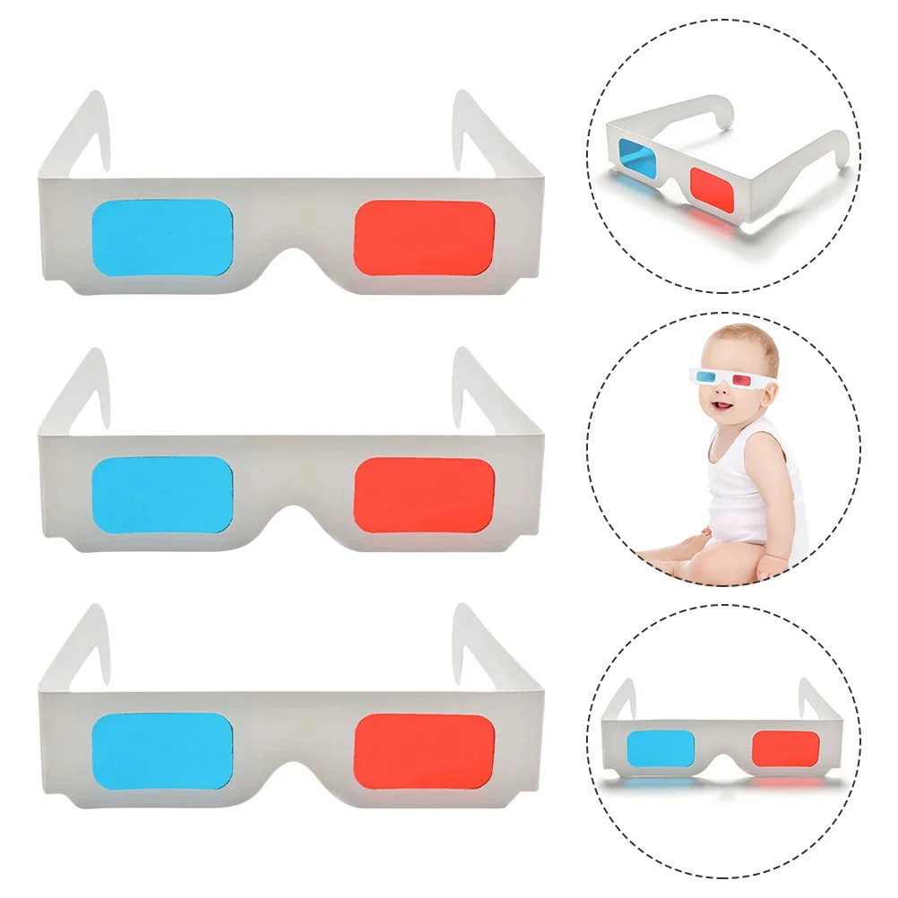 

3D Glasses Anaglyph Movies Red Blue Cardboard Movie Eyeglasses Eyeframe Game Viewing Foldable Vr The Cyan Theater Paper Frame