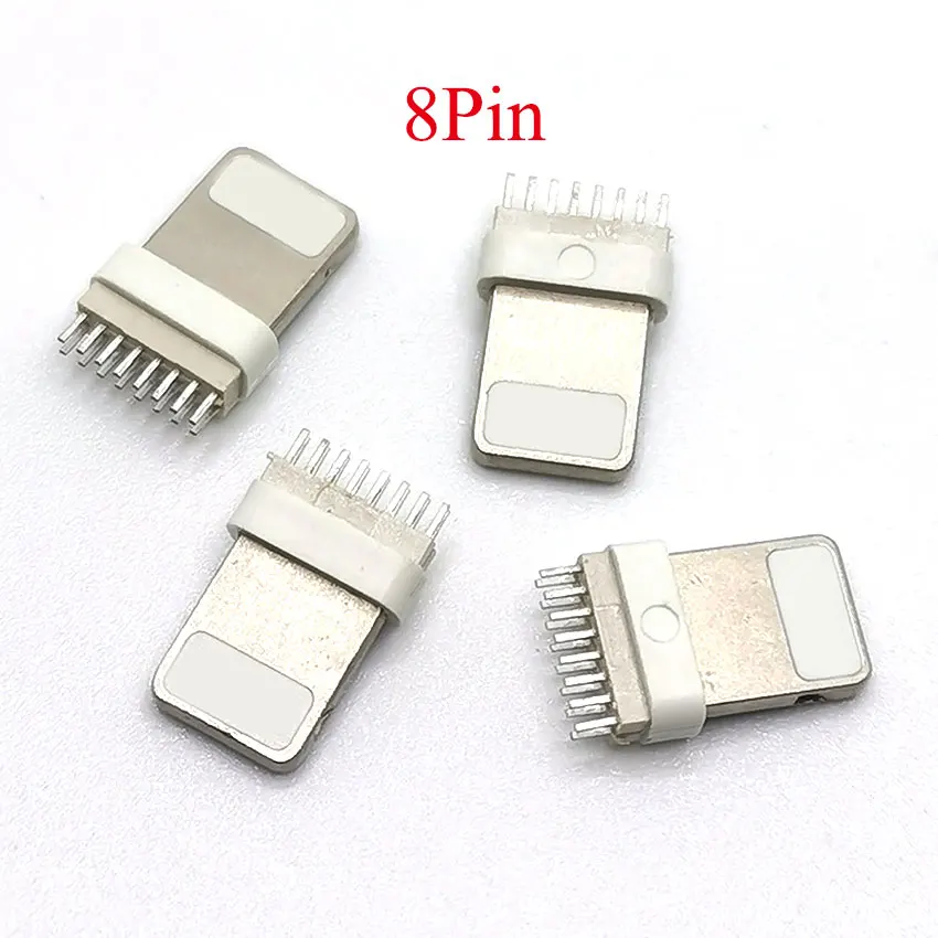 

20-500pcs Lightning Dock 8Pin 8p 8 pin USB Plug Male Connector Welding Data OTG line interface DIY Data Cable For iPhone 5G etc