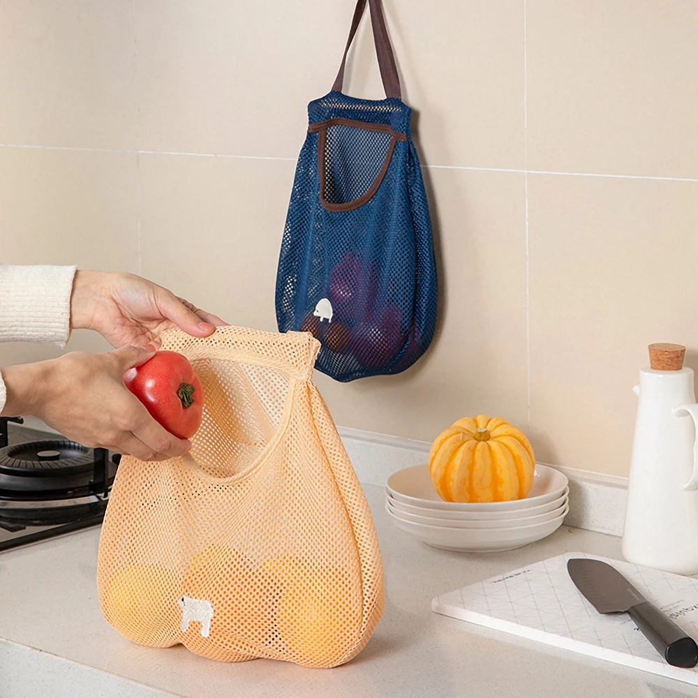 Подвесная сумка для хранения фруктов и овощей портативная сетчатая дышащая