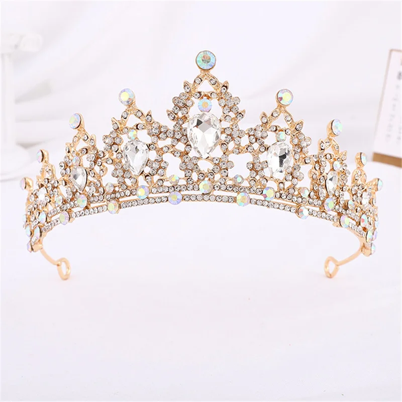 Quality Gold Colors Crystal Crown for Girls Small Tiaras Headdress Prom Wedding Dress Hair Jewelry Bridal Accessories images - 6