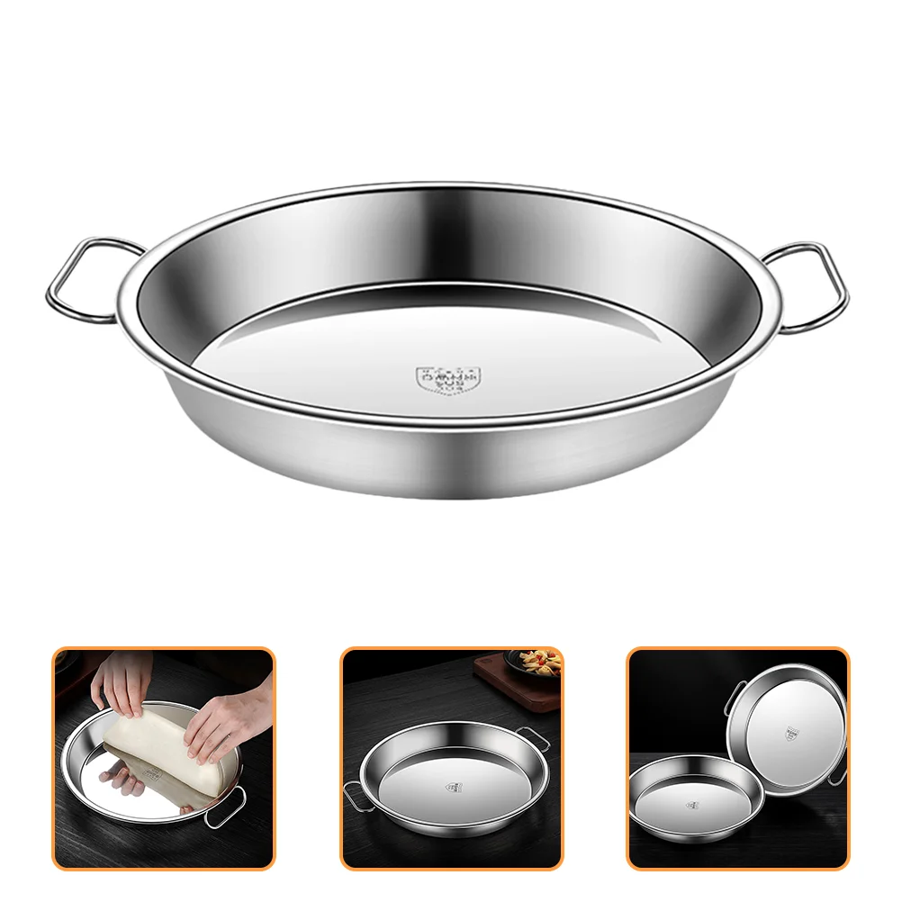 Steamer Pan Stainless Steel Rice Tray Cake Pot Steaming For Noodle Plate Round Cooking Food Steamed Fruit Chinese Liangpi Cold