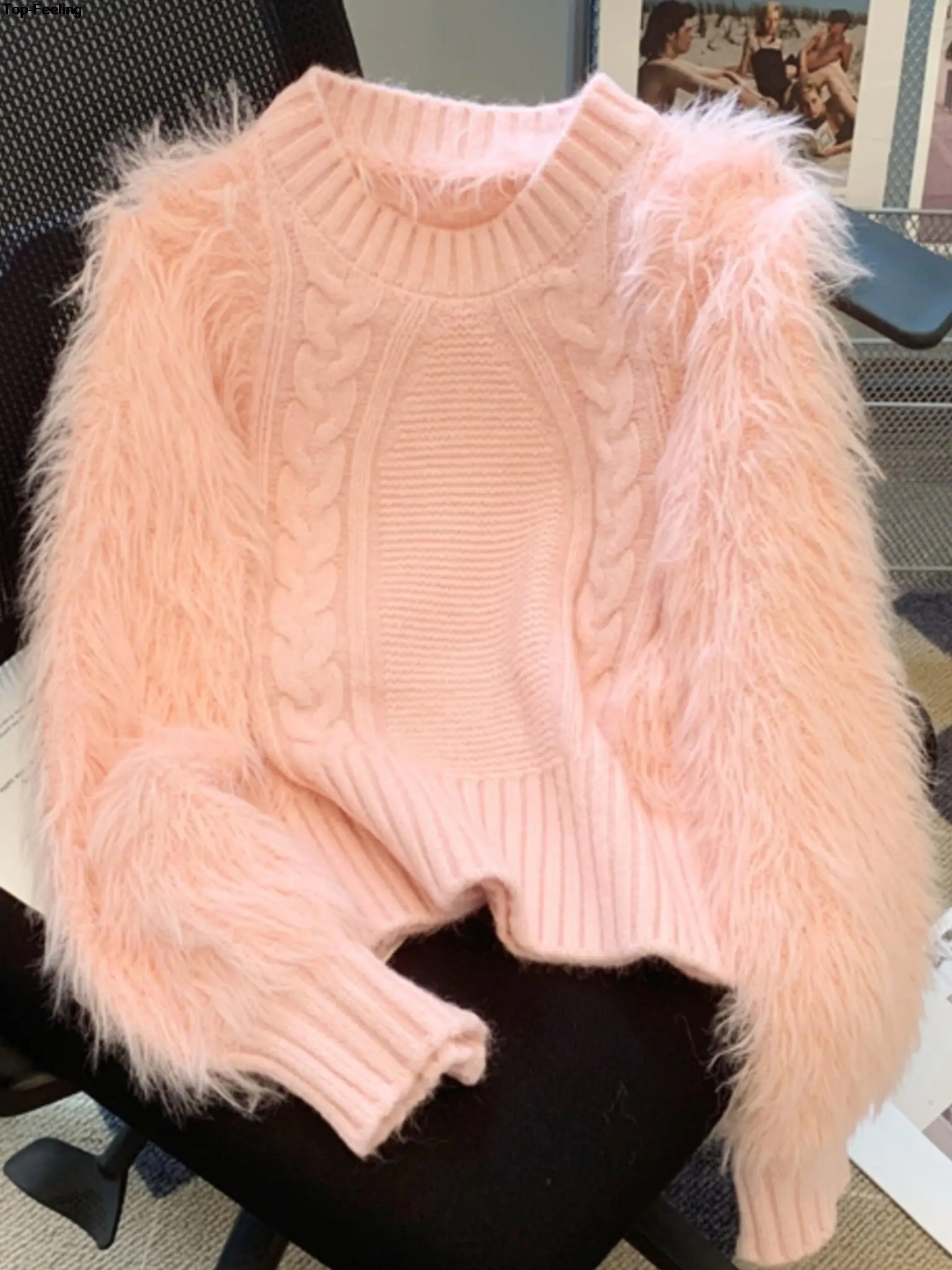 

Autumn Winter Chic Loose O-neck Knitted Pullover Women Casual Long Sleeve Sweater Tops Female 2023 New Clothes Outwear