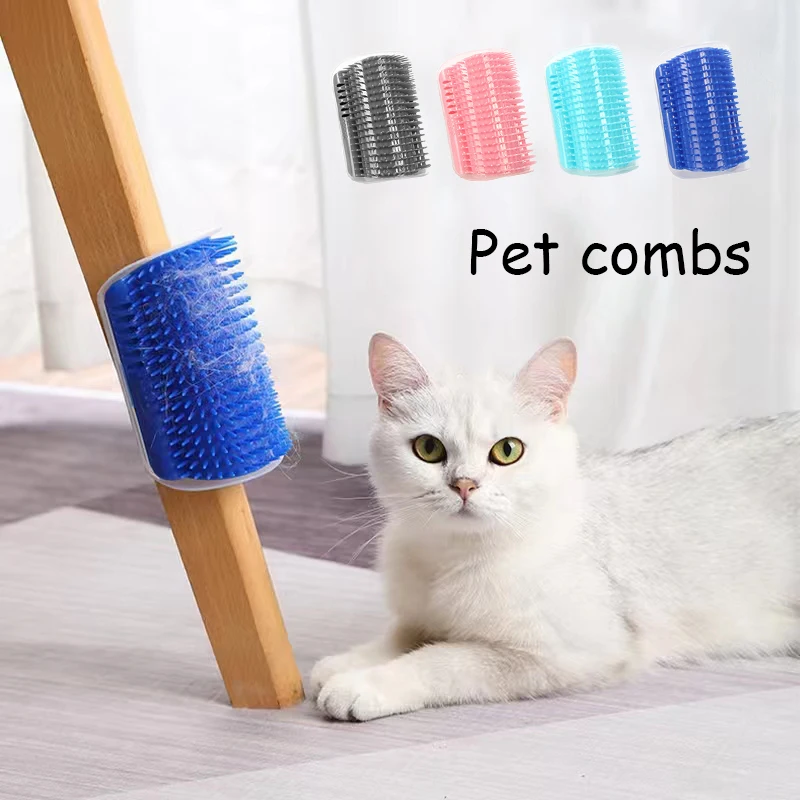 Removable Pet Plastic Brush Cat Corner Scratching Rubbing Comb Hair Massage Tool For Dog Pets Grooming Cleaning Scratcher Supply