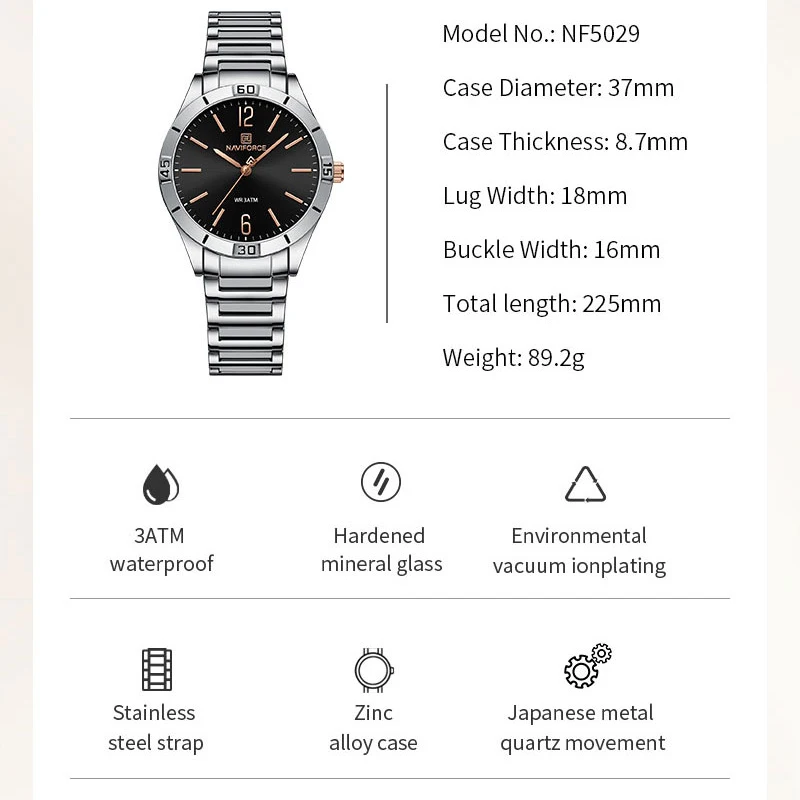 2023 NAVIFORCE New Luxury Women Clock Elegant Quartz Ladies Watch Delicate Dress Waterproof Watches Wristwatch שעונים לנשים