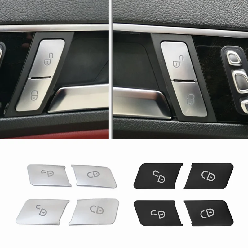 

For Mercedes Benz C E Class W204 W212 C200 E200 E250 Door Lock Unlock Buttons Decoration Cover Stickers Trim Car Accessories