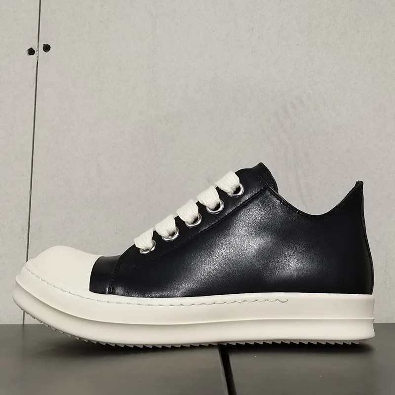 Ботинки Rick женские кожаные ботинки Owens с широкими шнурками кроссовки мужские