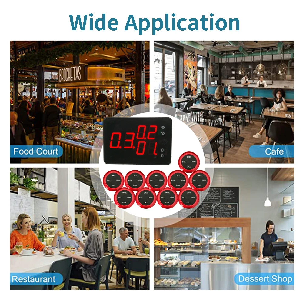 Заводская продажа беспроводной ресторанный вызов стол официанта кнопка вызова