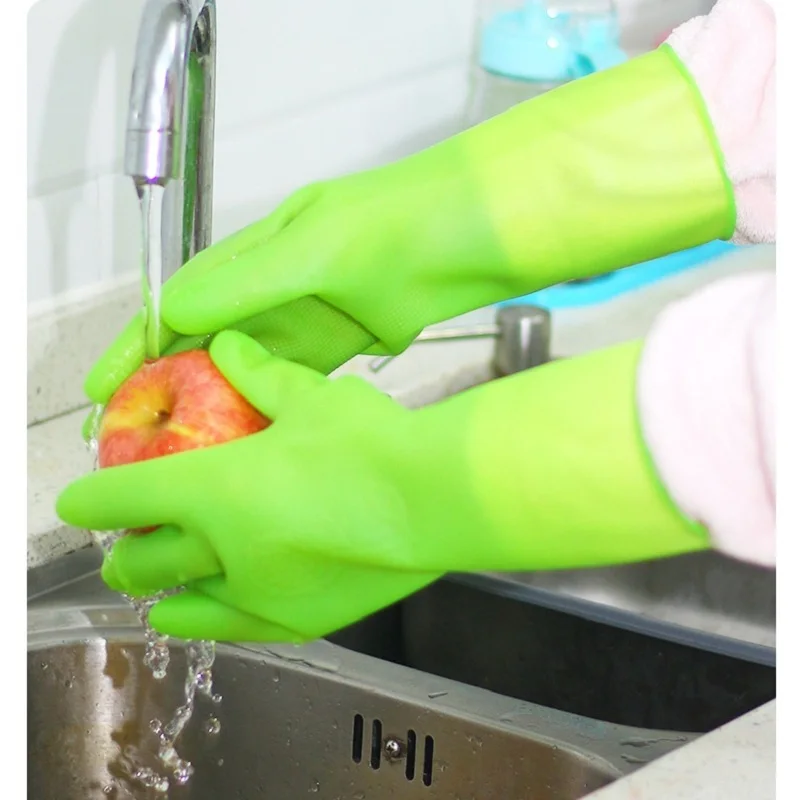 

Red Green Gloves Kitchen Washing Housework Laundry Non-Thickened Latex Beef Rubber Gloves Household Cleaning Tools Accessories